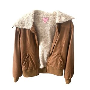 Copper Key Leather Coat Sherpa Insulated
